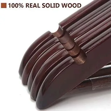 JS HANGER Stylish Wooden Hangers 20-Pack - Walnut Finish