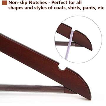 JS HANGER Stylish Wooden Hangers 20-Pack - Walnut Finish