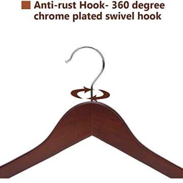 JS HANGER Stylish Wooden Hangers 20-Pack - Walnut Finish