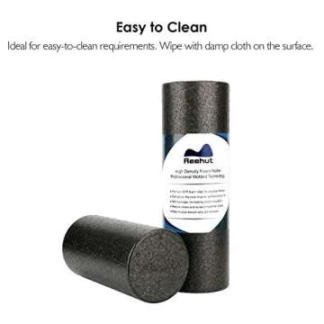 REEHUT Foam Roller - (6"x18" Round) Firm High Density Muscle Rollers with Free User E-Book