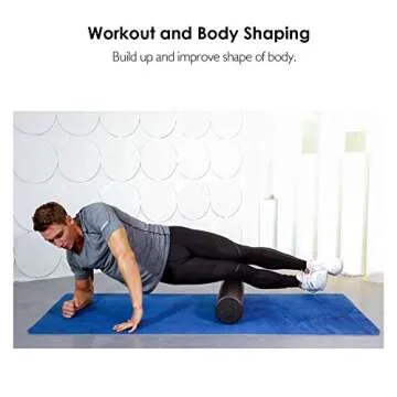 REEHUT Foam Roller - (6"x18" Round) Firm High Density Muscle Rollers with Free User E-Book