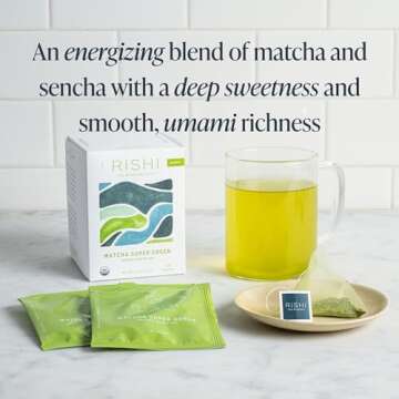 Rishi Tea Matcha Super Green - Organic Caffeinated Sachet Bags