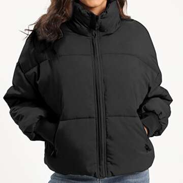 PABOPKOBI Women’s Winter Baggy Zip Puffer jackets Short Down Jacket Coat