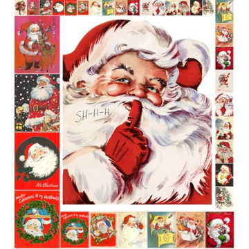 Decoupage Paper Pack (35 Sheets 6"x8") Santa Ready for Christmas FLONZ Vintage Styled Christmas Pict...