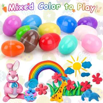 Enrosa Easter Basket Stuffers, 12 Pack Butter Slime Kit Easter Eggs Toys for Kids, Easter Egg Fillers, Slime Easter Eggs, for Easter Egg Hunt, Easter Basket Fillers Party Favors