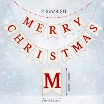 Whaline Christmas Burlap Banner - Festive Home Decor