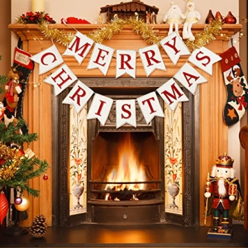 Whaline Christmas Burlap Banner - Festive Home Decor