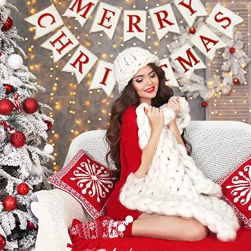 Whaline Christmas Burlap Banner - Festive Home Decor