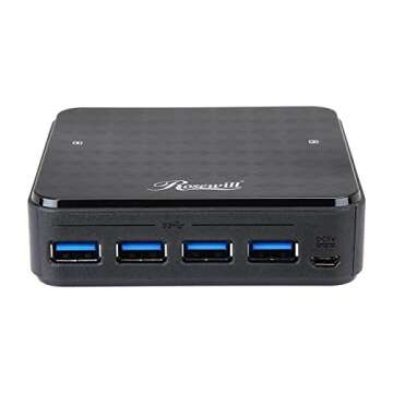 Rosewill USB 3.0 Sharing Switch Box - 4 Ports for 2 Computers with Controller and Cables