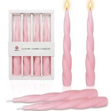 Handmade Pink Taper Spiral Candles - Eco-Friendly Decor
