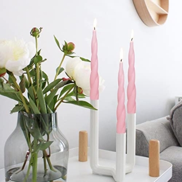 Handmade Pink Taper Spiral Candles - Eco-Friendly Decor