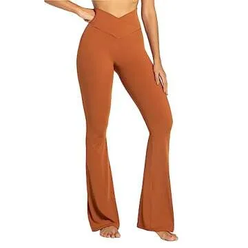 Sunzel Flare Leggings with Crossover Waist and Tummy Control
