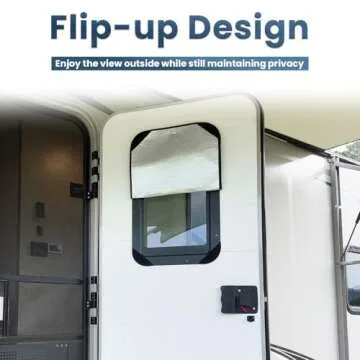 RV Door Window Shade Cover, Sun Blackout Fabric for Camper Privacy Entrance (16 x 25 inch)