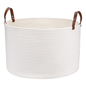 Hombins Large Cotton Rope Basket for Toys & Laundry