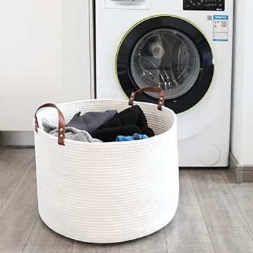 Hombins Large Cotton Rope Basket for Toys & Laundry