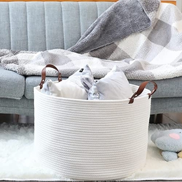 Hombins Large Cotton Rope Basket for Toys & Laundry