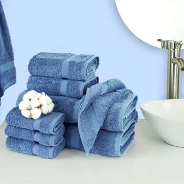 Chakir Turkish Linens | Hotel & Spa Quality 100% Cotton Premium Turkish Towels | Soft & Absorbent (8...