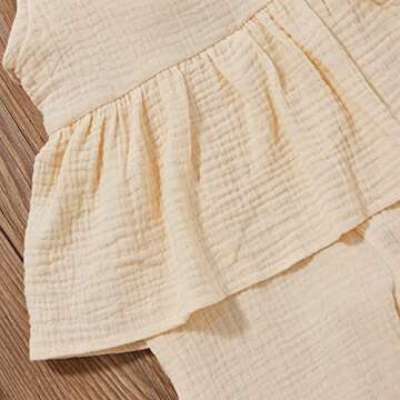 Noubeau Girls Sleeveless Ruffle Romper - Chic Playsuit for Toddlers