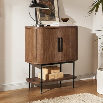 mopio Quin Storage Cabinet, Tambour Fluted Entryway Accent Sofa Tables, Buffet Sideboard with Doors ...