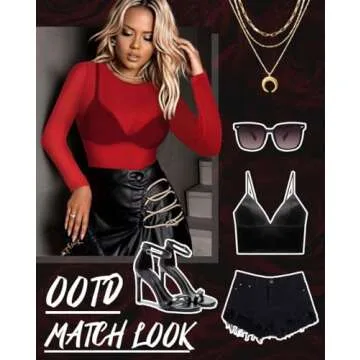 Women's Mesh Sheer Long Sleeve Tee for Stylish Layering