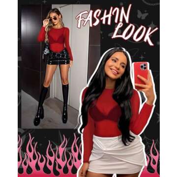 Women's Mesh Sheer Long Sleeve Tee for Stylish Layering