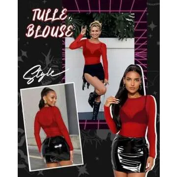 Women's Mesh Sheer Long Sleeve Tee for Stylish Layering