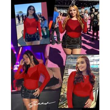 Women's Mesh Sheer Long Sleeve Tee for Stylish Layering