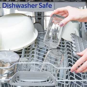 Stylish 4 Set Glass Cups with Lids and Straws