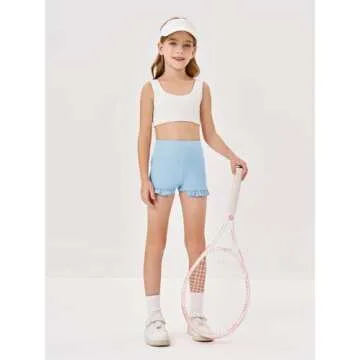 rrhss Girls Ruffle Hem Shorts for Dance and Play