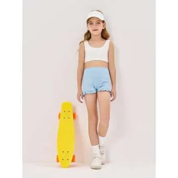 rrhss Girls Ruffle Hem Shorts for Dance and Play