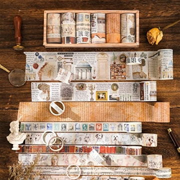 18 Rolls Vintage Washi Tape Set for Creative Projects