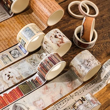 18 Rolls Vintage Washi Tape Set for Creative Projects