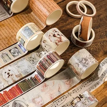 18 Rolls Vintage Washi Tape Set for Creative Projects