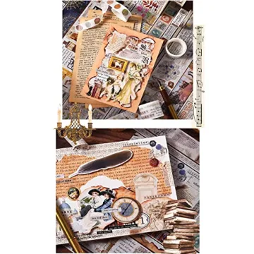 18 Rolls Vintage Washi Tape Set for Creative Projects