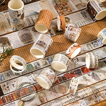 18 Rolls Vintage Washi Tape Set for Creative Projects