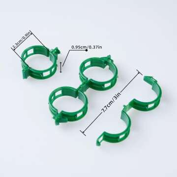 CIQIYO 100 Pcs Plant Support Clips for Garden, Green
