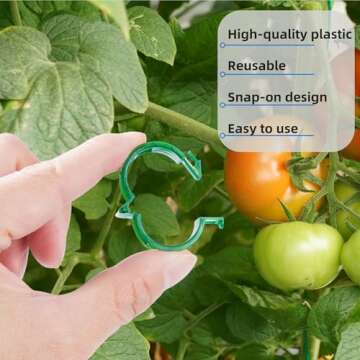 CIQIYO 100 Pcs Durable Plant Support Clips for Gardening