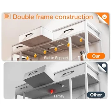 Stylish ODK Small Computer Desk with Storage Drawers