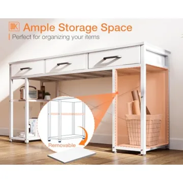 Stylish ODK Small Computer Desk with Storage Drawers