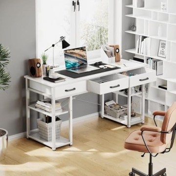 Stylish ODK Small Computer Desk with Storage Drawers