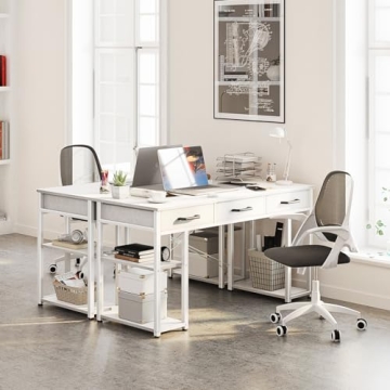 Stylish ODK Small Computer Desk with Storage Drawers