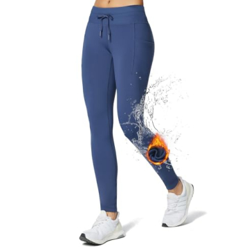 BALEAF Women's Thermal Leggings Cold Weather Waterproof Insulated Fleece Lined Tights High Waisted R...