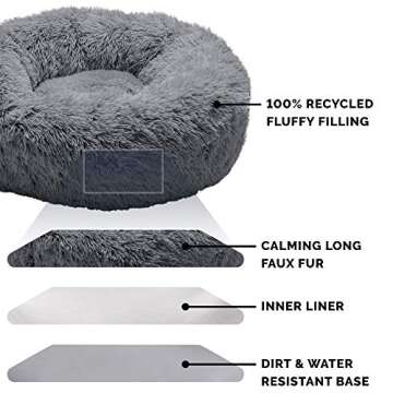 Furhaven Soft 36" Calming Donut Dog Bed for All Breeds