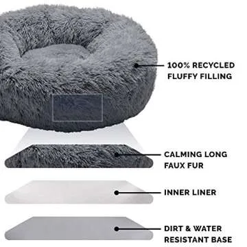 Furhaven Soft 36" Calming Donut Dog Bed for All Breeds
