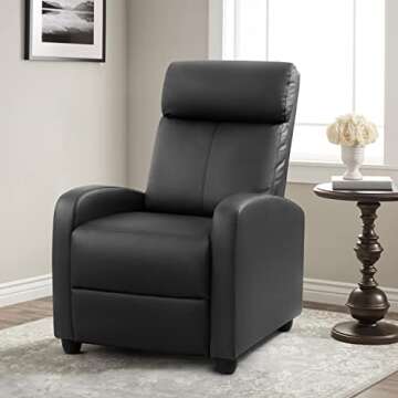 Furniwell Massage Recliner Chair for Living Room Adjustable PU Leather Reclining Chair Home Theater ...