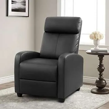 Furniwell Massage Recliner Chair for Living Room Adjustable PU Leather Reclining Chair Home Theater ...