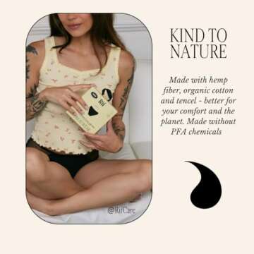 Rif care Leakproof Underwear | High-Absorbency Panties for Women | PFA Free | Midrise Fit | 1 Count | Black | Small