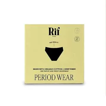 Rif care Leakproof Underwear | High-Absorbency Panties for Women | PFA Free | Midrise Fit | 1 Count | Black | Small