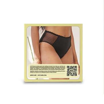 Rif care Leakproof Underwear | High-Absorbency Panties for Women | PFA Free | Midrise Fit | 1 Count | Black | Small