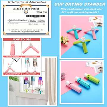 LFSUM Cup Turners for Tumblers Starter kit,Pen Spinner for Epoxy,Cup Spinner for Tumbler with Epoxy and Heat Gun,Epoxy Pen Turner Attachment,Epoxy Resin Tumbler Spinner… (4 Rack+4 Wands)